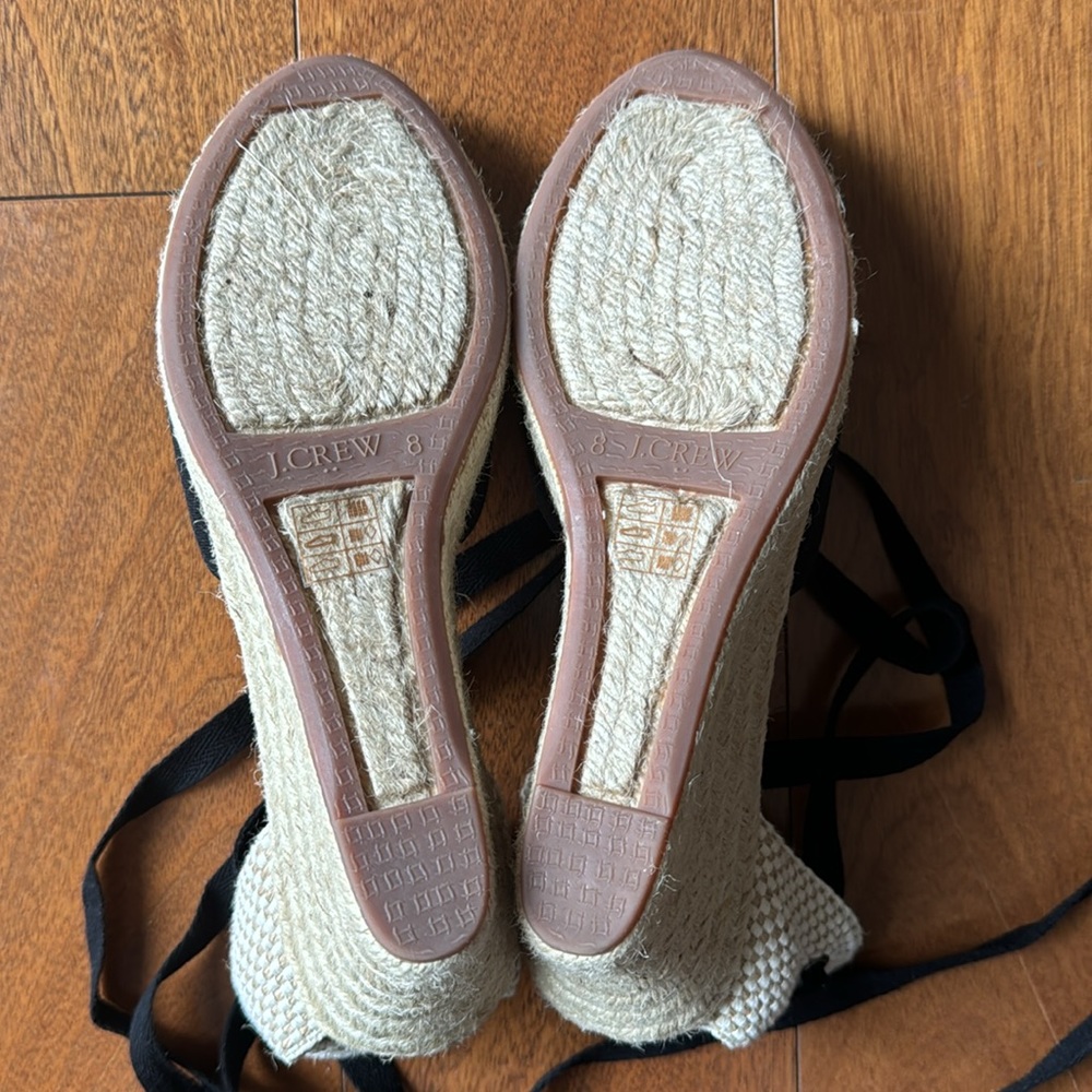 JCrew NWT Women’s Ankle Wrap Espadrille Wedges - Picture 4 of 7